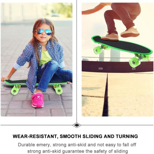 BESPORTBLE Kids Skateboards Light Up Skateboard 56CM Kids Longboard Four-Wheeled Street Skateboard for Kids Beginners