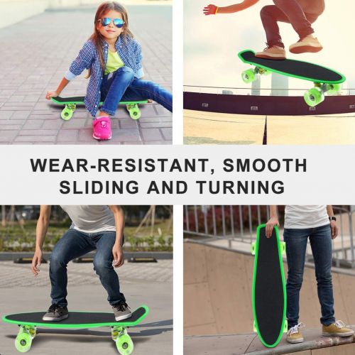  BESPORTBLE Kids Skateboards Light Up Skateboard 56CM Kids Longboard Four-Wheeled Street Skateboard for Kids Beginners