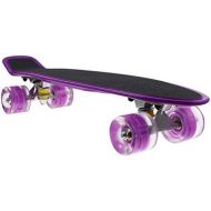 BESPORTBLE Skateboards Complete Mini Cruiser Retro Skateboard Flashing Practice Longboards Toy for Adults and Kids Youths Beginners Purple 56cm