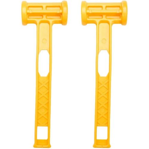  BESPORTBLE 2pcs Camping Hammer Portable Plastic Tent Stake Peg Mallet Lightweight Multi-Functional Ground Nail Remover Hand Tools for Outdoor Tent Accessory Yellow