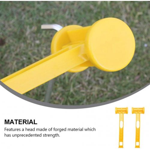  BESPORTBLE 2pcs Camping Hammer Portable Plastic Tent Stake Peg Mallet Lightweight Multi-Functional Ground Nail Remover Hand Tools for Outdoor Tent Accessory Yellow