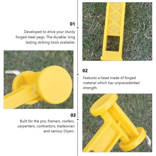  BESPORTBLE 2pcs Camping Hammer Portable Plastic Tent Stake Peg Mallet Lightweight Multi-Functional Ground Nail Remover Hand Tools for Outdoor Tent Accessory Yellow