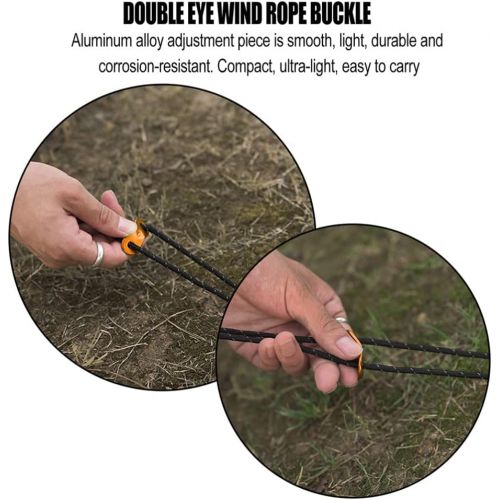  BESPORTBLE 40Pcs Aluminum Alloy Guyline Cord Adjusters Tent Rope Tensioners Wind Rope Buckles Camping Accessories for Tent Camping Hiking Backpacking Outdoor Activity