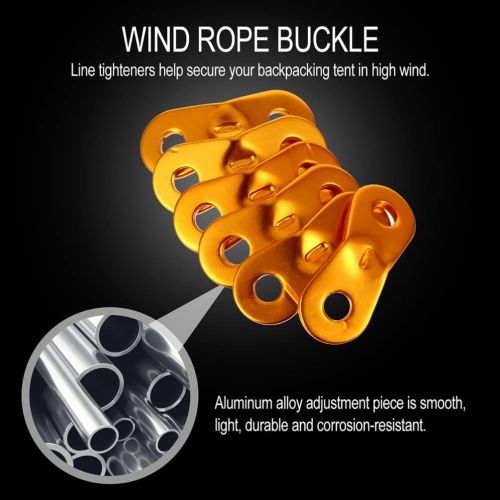  BESPORTBLE 40Pcs Aluminum Alloy Guyline Cord Adjusters Tent Rope Tensioners Wind Rope Buckles Camping Accessories for Tent Camping Hiking Backpacking Outdoor Activity