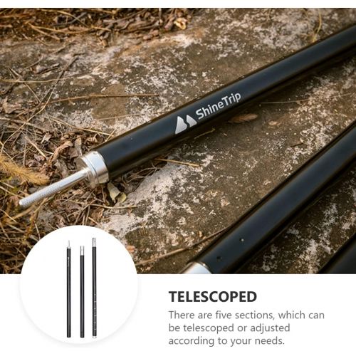  BESPORTBLE Adjustable Tarp Poles 5- Section Telescoping Aluminum Tarp Pole Collapsible Tent Poles for Camping Backpacking Hammocks Shelters and Awnings