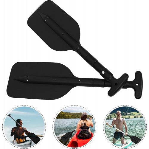  BESPORTBLE 2pcs Telescoping Paddle Lightweight Stand- up Paddle Oars Collapsible Safety Boat Paddle for Water Sport Floating Paddle Board Accessories Black