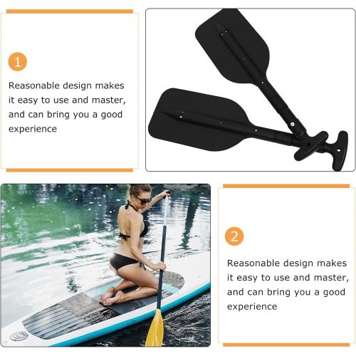  BESPORTBLE 2pcs Telescoping Paddle Lightweight Stand- up Paddle Oars Collapsible Safety Boat Paddle for Water Sport Floating Paddle Board Accessories Black