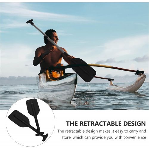  BESPORTBLE 2pcs Telescoping Paddle Lightweight Stand- up Paddle Oars Collapsible Safety Boat Paddle for Water Sport Floating Paddle Board Accessories Black