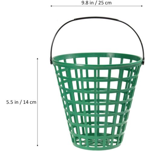  BESPORTBLE Golf Ball Basket, Golfball Container with Handle Ball Holder Contain Stadium Accessories (Green, Can Pack 100pcs)