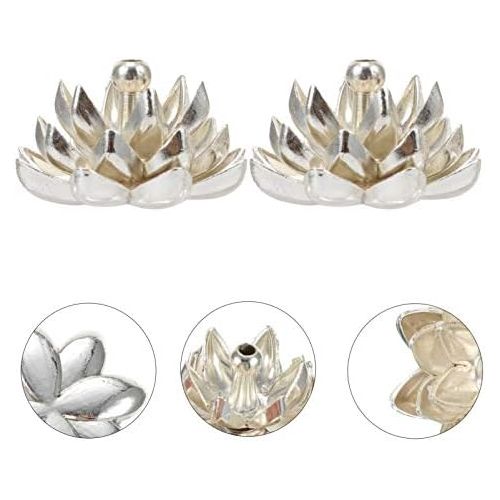  인센스스틱 BESPORTBLE 2pcs Incense Stick Burner Vintage Lotus Flower Shape Mini Incense Holder Portable Ash Catcher Tray for Home Table Decoration Silver