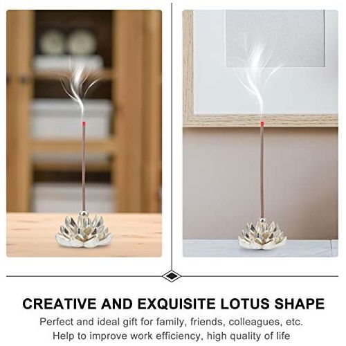  인센스스틱 BESPORTBLE 2pcs Incense Stick Burner Vintage Lotus Flower Shape Mini Incense Holder Portable Ash Catcher Tray for Home Table Decoration Silver