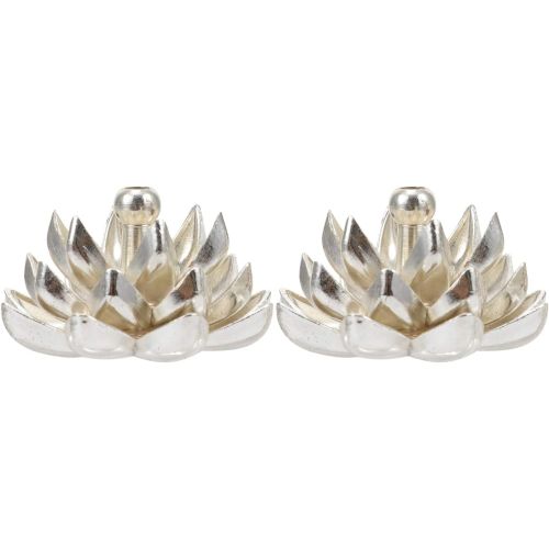  인센스스틱 BESPORTBLE 2pcs Incense Stick Burner Vintage Lotus Flower Shape Mini Incense Holder Portable Ash Catcher Tray for Home Table Decoration Silver