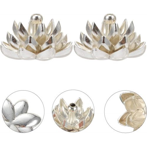  인센스스틱 BESPORTBLE 2pcs Incense Stick Burner Vintage Lotus Flower Shape Mini Incense Holder Portable Ash Catcher Tray for Home Table Decoration Silver