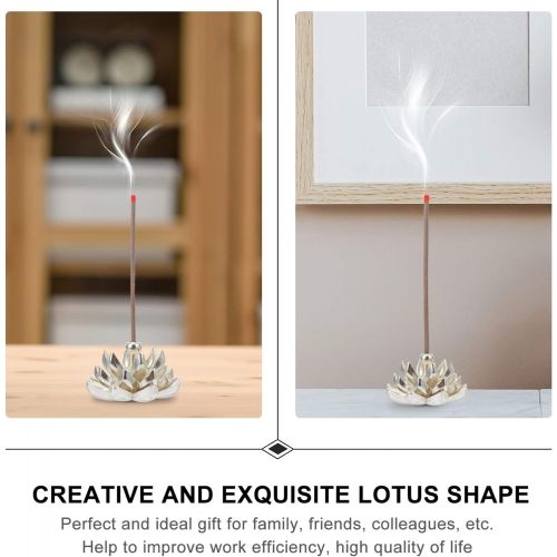  인센스스틱 BESPORTBLE 2pcs Incense Stick Burner Vintage Lotus Flower Shape Mini Incense Holder Portable Ash Catcher Tray for Home Table Decoration Silver