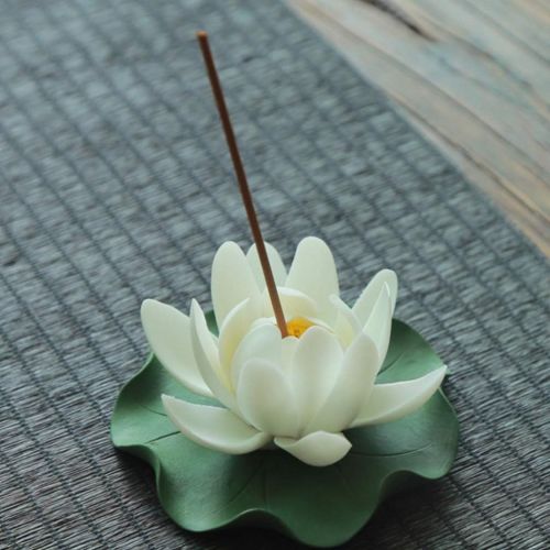  인센스스틱 BESPORTBLE Ceramic Lotus Flower Incense Stick Holder Incense Holder Dish Incense Burner Stand Portable Ash Catcher Tray