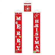 BESPORTBLE Merry Christmas Porch Sign Christmas Welcome Banner Christmas House Number Christmas Wall Hanging Indoor Outdoor Fireplace Wall Decoration (Red)