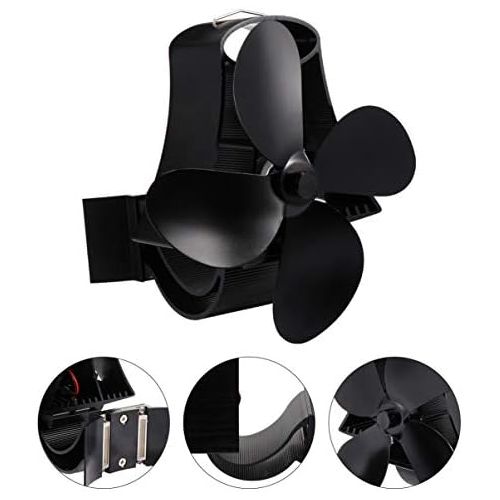  BESPORTBLE Height Heat Powered Stove Fan Upgrade 4 Blade Heat Powered Fan for Wood Burning Stove Log Burner Fireplace Eco Friendly and Efficient Fan