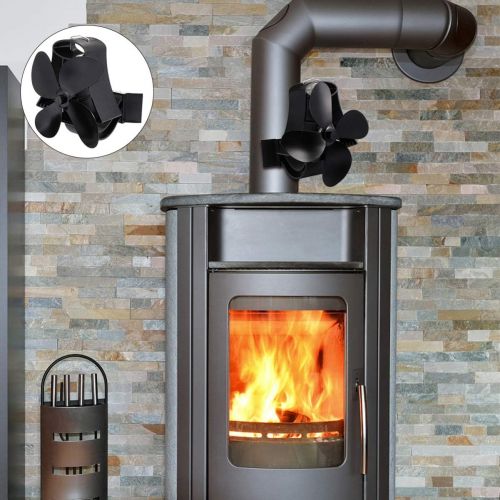  BESPORTBLE Height Heat Powered Stove Fan Upgrade 4 Blade Heat Powered Fan for Wood Burning Stove Log Burner Fireplace Eco Friendly and Efficient Fan