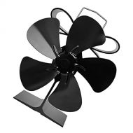 BESPORTBLE 5 Blade Heat Powered Stove Fan for Wood Log Burner Fireplace Increases More Warm Fan Winter Home Village Supplies Black