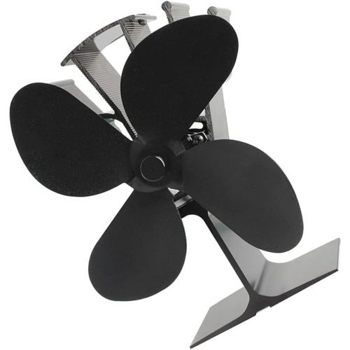  BESPORTBLE Fireplace Fan Heat Powered Stove Fan 4 Blades Aluminium Alloy Stove Fan for Wood Log Burner Fireplace Circulating Warm Air Saving Fuel Efficiently