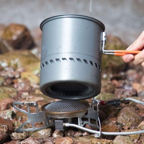  BESPORTBLE Camping Stove Portable Wood Stove Pot Stainless Steel Burning Stove Pot Set for Outdoor Backpacking Hiking Traveling Picnic BBQ