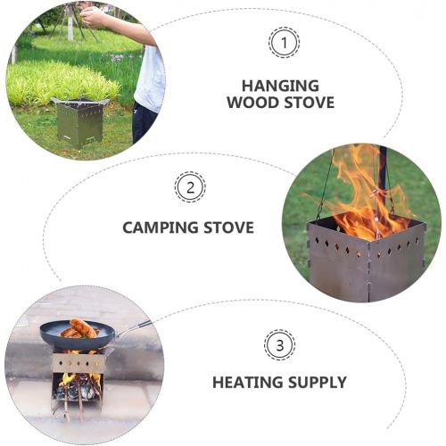  BESPORTBLE Camping Stove Portable Wood Stove Stainless Steel Burning Stove for Outdoor Backpacking Hiking Picnic BBQ