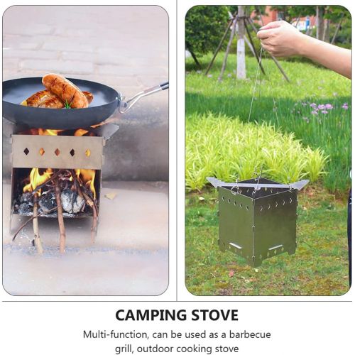  BESPORTBLE Camping Stove Portable Wood Stove Stainless Steel Burning Stove for Outdoor Backpacking Hiking Picnic BBQ