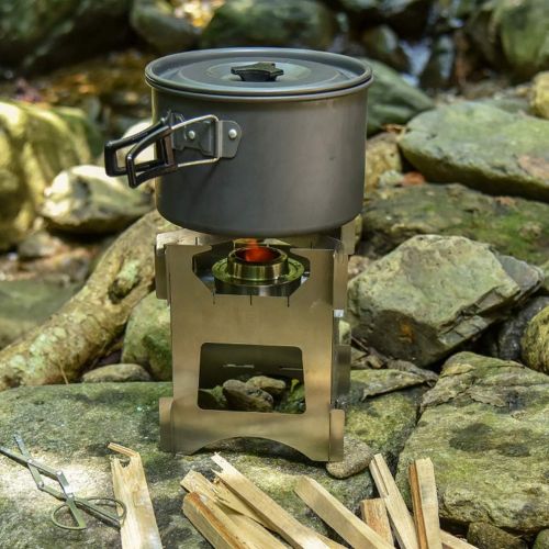  BESPORTBLE Stainless Steel Wood Stove Portable Camping Stove Outdoor Folding Stove for Hiking Traveling BBQ Grill Portable Cookware Tool