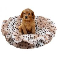 Bessie and Barnie Ultra Plush Aspen Snow Leopard Luxury Deluxe Dog/Pet Cuddle Pod Bed