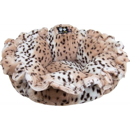 Bessie and Barnie Ultra Plush Aspen Snow Leopard Luxury Deluxe Dog/Pet Cuddle Pod Bed