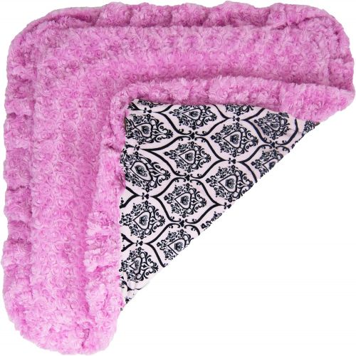  BESSIE AND BARNIE Bessie and Barnie Versailles PinkCotton Candy Luxury Ultra Plush Faux Fur Pet, Dog, Cat, Puppy Super Soft Reversible Blanket (Multiple Sizes)