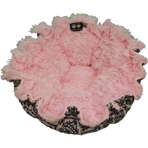  BESSIE AND BARNIE Bessie & Barnie Ultra Plush Deluxe Versaille Pink Bubble Gum Pet Cuddle Pod Cat Bed