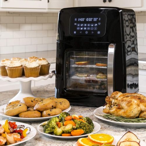  BEST CHOICE PRODUCTS Best Choice Products 12.4qt 1700W 12-in-1 Programmable XL Air Fryer Oven, Rotisserie, Dehydrator Set w 7 Accessories