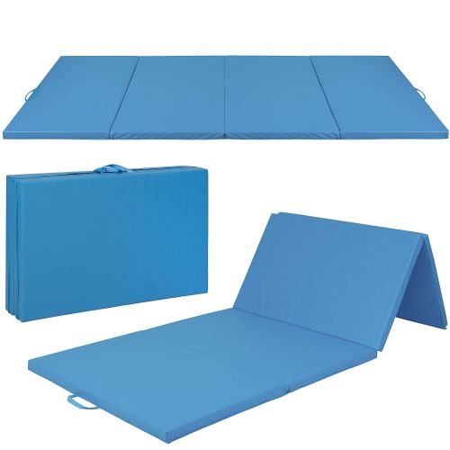  BEST CHOICE PRODUCTS 4x10x2 Gymnastics Gym Folding Exercise Aerobics Mats Stretching Yoga Mat, Blue