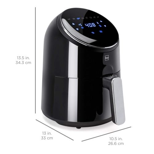  BEST CHOICE PRODUCTS Best Choice Products 2.75qt 1400W 120V 8-in-1 Digital Compact Air Fryer Kitchen Appliance w 8 Presets, Digital LCD Screen, Recipes, FDA Grade Steel - Black