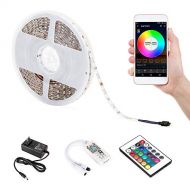 BEST CHOICE PRODUCTS Best Choice Products 32.8ft 300 LED Light Strip Bluetooth Customizable Color Changing Flexible Rope Reel w/Smart Phone Control, Wifi Remote, Sync To Music, Timer, Double-Faced Adhe