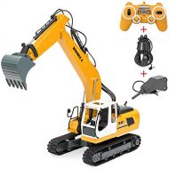 BEST CHOICE PRODUCTS Best Choice Products 1/16 Scale 17-Channel Rechargeable RC Excavator Construction Truck w/ Shovel, Drill, Grasp - Yellow