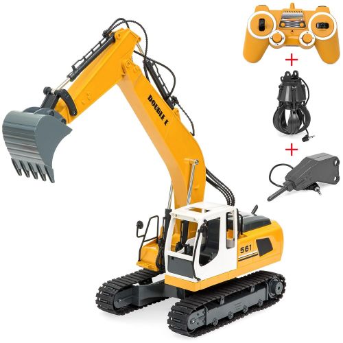  BEST CHOICE PRODUCTS Best Choice Products 116 Scale 17-Channel Rechargeable RC Excavator Construction Truck w Shovel, Drill, Grasp - Yellow