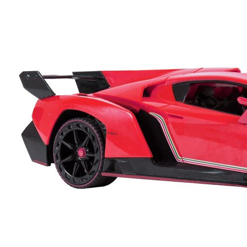  BEST CHOICE PRODUCTS Best Choice Products 114 Scale Remote Control Car Lamborghini Veneno Toy w Gravity Sensor, Engine Sounds, Lights - Red