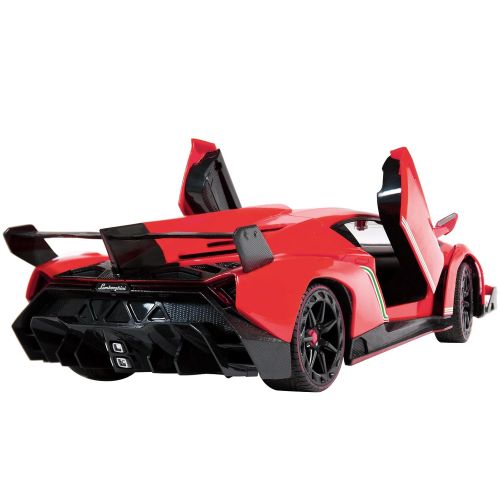  BEST CHOICE PRODUCTS Best Choice Products 114 Scale Remote Control Car Lamborghini Veneno Toy w Gravity Sensor, Engine Sounds, Lights - Red