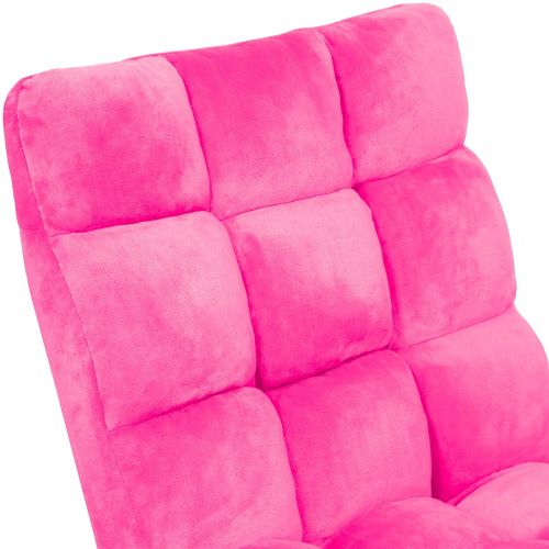  BEST CHOICE PRODUCTS Best Choice Products 14-Position Folding Adjustable Memory Foam Cushioned Padded Gaming Floor Sofa Chair for Living Room, Bedroom - Pink