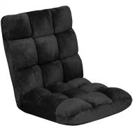 BEST CHOICE PRODUCTS Best Choice Products 14-Position Folding Adjustable Memory Foam Cushioned Padded Gaming Floor Sofa Chair for Living Room, Bedroom - Black
