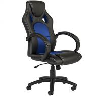 BEST CHOICE PRODUCTS Best Choice Products Executive Padded PU Leather Racing Style Design Swivel Office Chair for Gaming, Work w/High-Back Seat, Armrests, Tilt & Height Adjustment - Blue