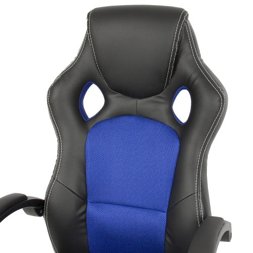  BEST CHOICE PRODUCTS Best Choice Products Executive Padded PU Leather Racing Style Design Swivel Office Chair for Gaming, Work wHigh-Back Seat, Armrests, Tilt & Height Adjustment - Blue