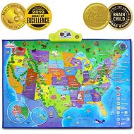 [아마존베스트]BEST LEARNING i-Poster My USA Interactive Map - Educational Talking Toy for Kids of Ages 5 to 12 Years