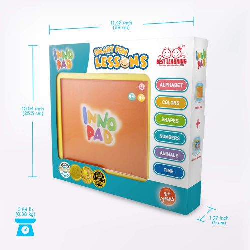  BEST LEARNING INNO PAD Smart Fun Lessons - Educational Tablet Toy to Learn Alphabet, Numbers, Colors, Shapes, Animals, Transportation, Time for Toddlers Ages 2 to 5 Years Old