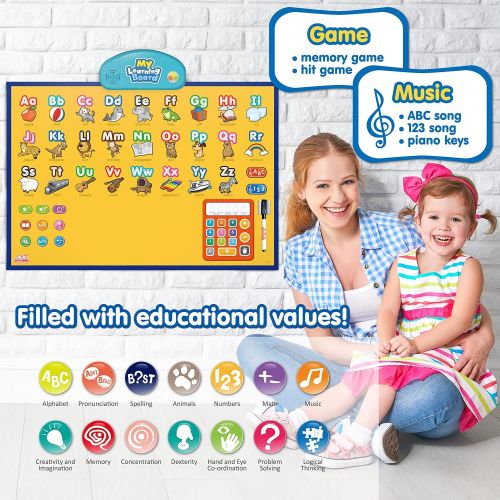  BEST Learning i-Poster My Learning Board - Interactive Talking Alphabet Wall Chart, Learn ABC, 123s & Music Poster Toy for Toddlers & Kids at Daycare, Preschool, Kindergarten for B