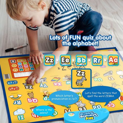  BEST Learning i-Poster My Learning Board - Interactive Talking Alphabet Wall Chart, Learn ABC, 123s & Music Poster Toy for Toddlers & Kids at Daycare, Preschool, Kindergarten for B