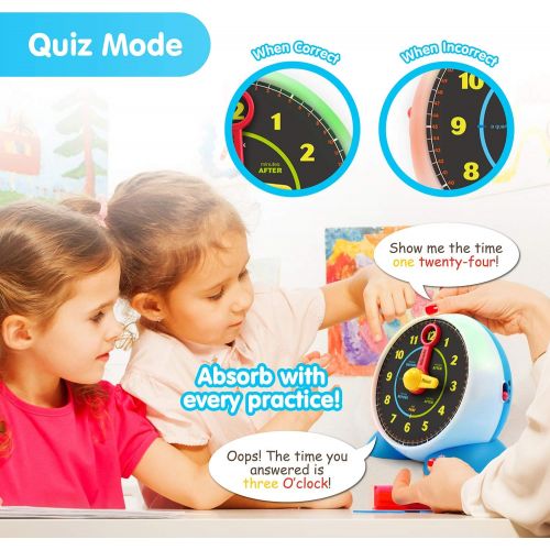  [아마존베스트]BEST LEARNING Learning Clock - Educational Talking Learn to Tell Time Light-Up Toy with Quiz and Sleep Mode Lullaby Music for Toddlers & Kids Ages 3 to 6 Years Old