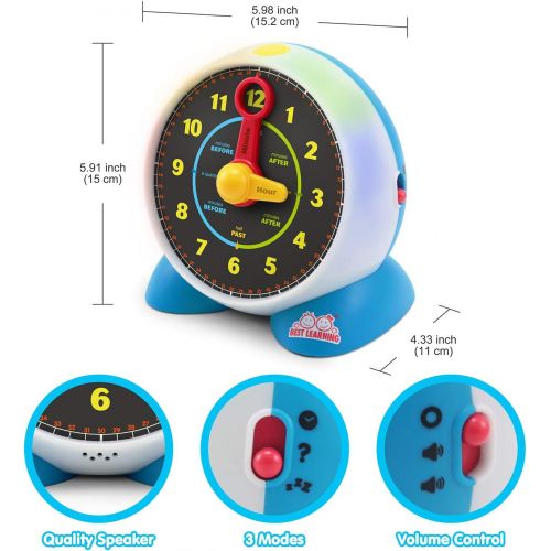  [아마존베스트]BEST LEARNING Learning Clock - Educational Talking Learn to Tell Time Light-Up Toy with Quiz and Sleep Mode Lullaby Music for Toddlers & Kids Ages 3 to 6 Years Old